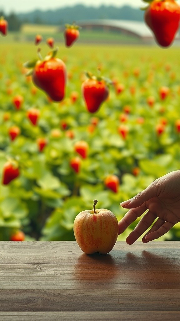 Tiny Workers on a Giant Strawberry