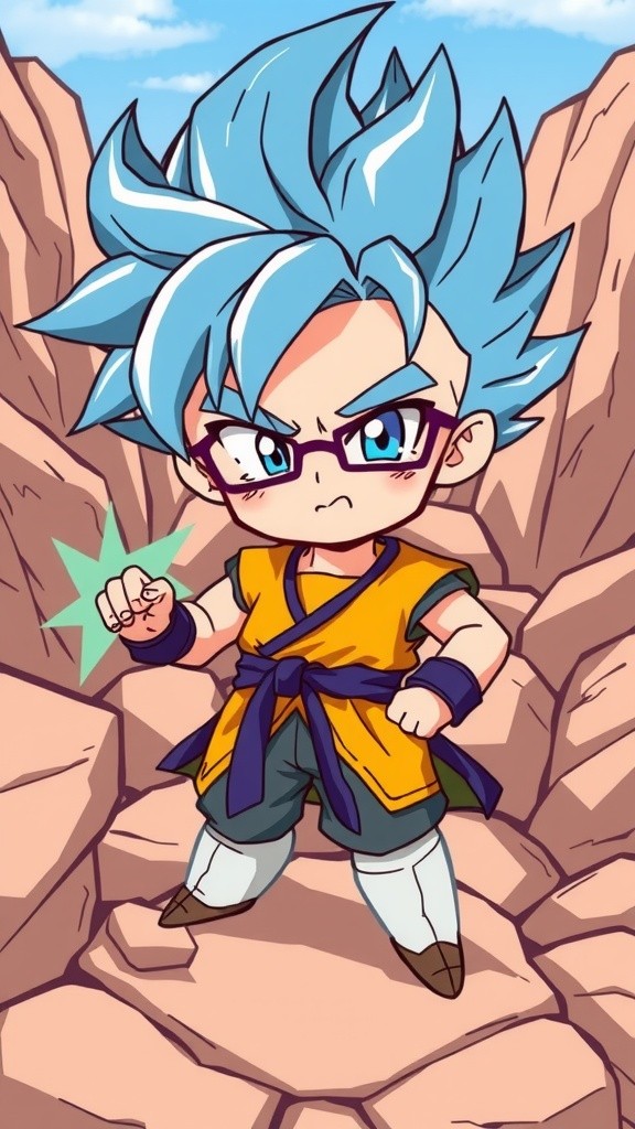 Epic Saiyan Warrior Battle Against a Giant Monster