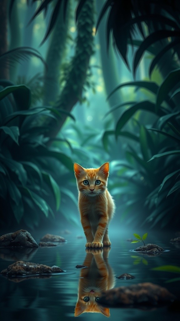 Kucing Kecil dan Harimau di Hutan Gelap
