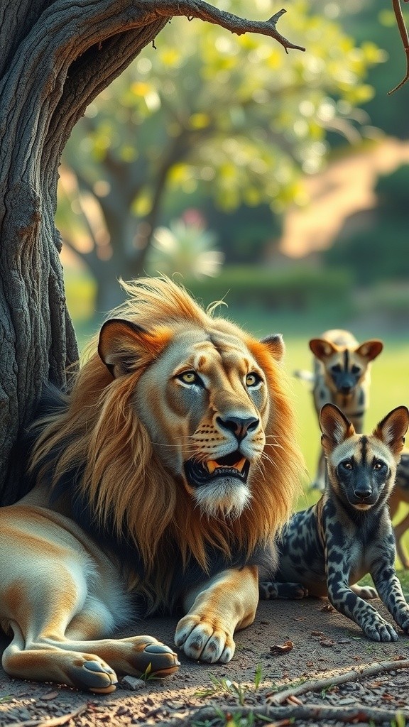Battle of the Beasts: Lion vs. Wild Dogs!