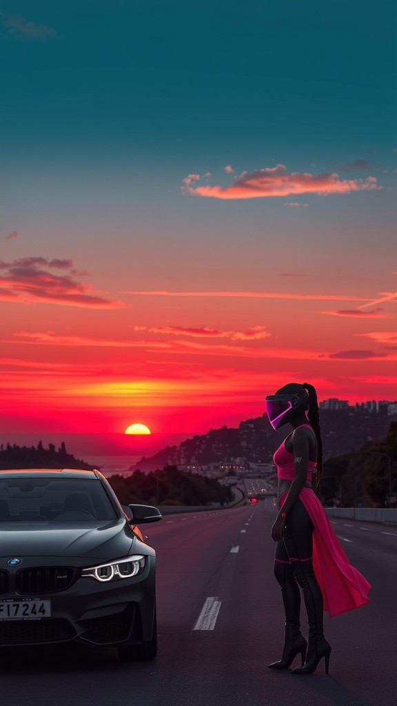 Dusk Collision: Silver Phantom Meets Red Fury on the Coastal Highway