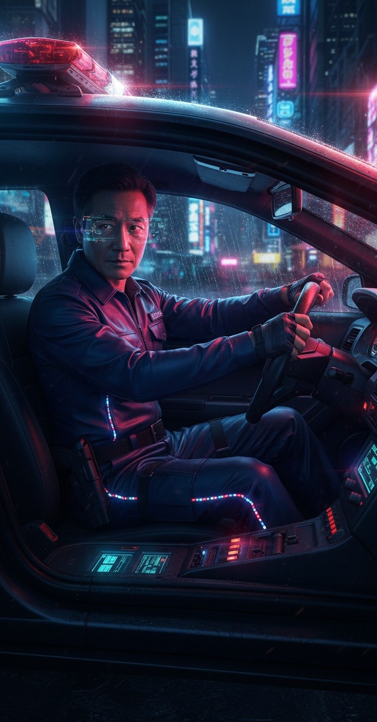 Chasing the Futuristic Motorcycle: 8K UHD Police Pursuit