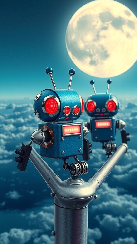 Futuristic Space-Birds: Robotic Aviators Transcending the Cosmos