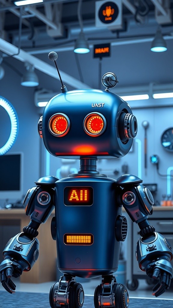 Adventures of a Neon Robot in a Futuristic Playground!