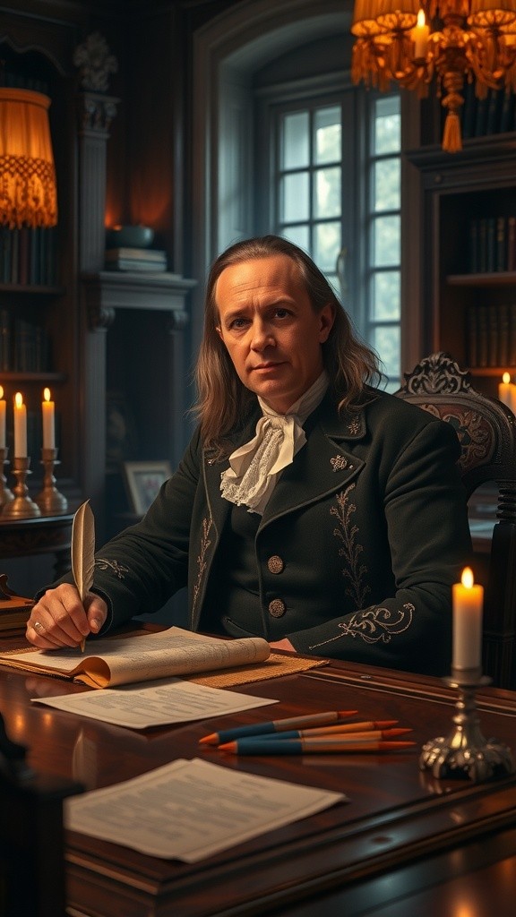 Franklin's Fascination: A Time Traveler's Smartphone Surprise!