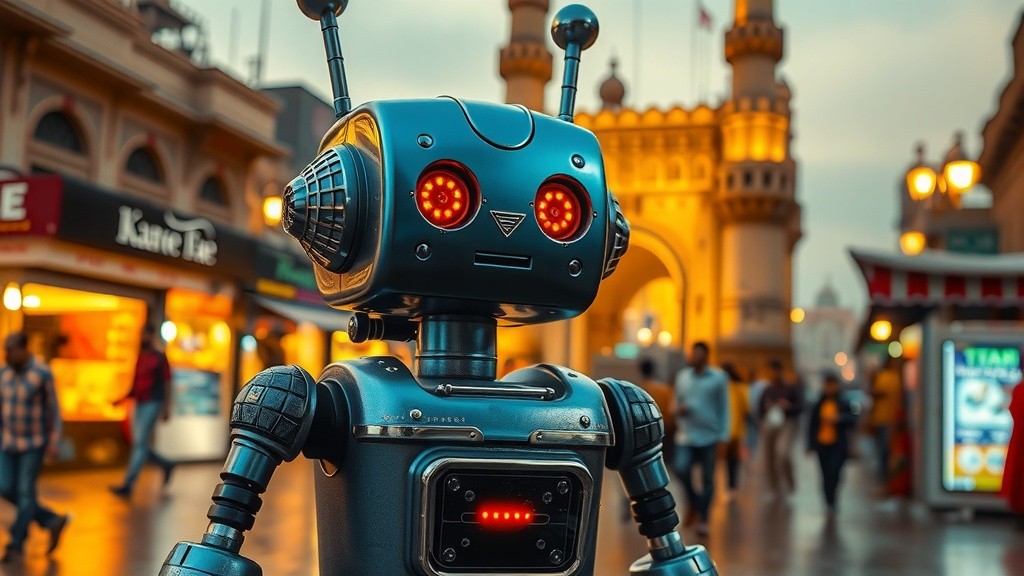 Chai at Charminar: A Humanoid Officer's Evening