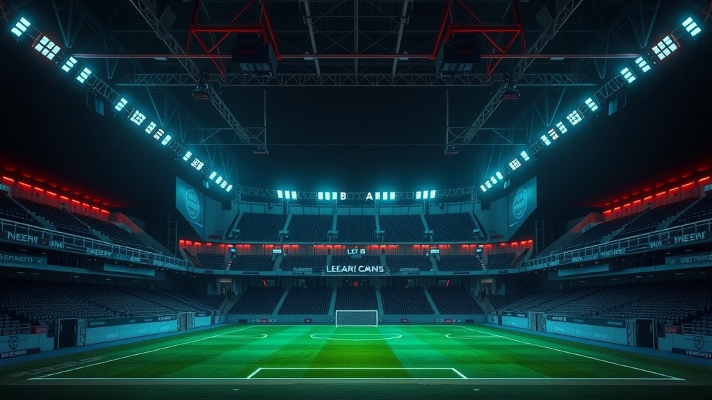 Dynamic Portrait of a Fictional Football Player in Stadium