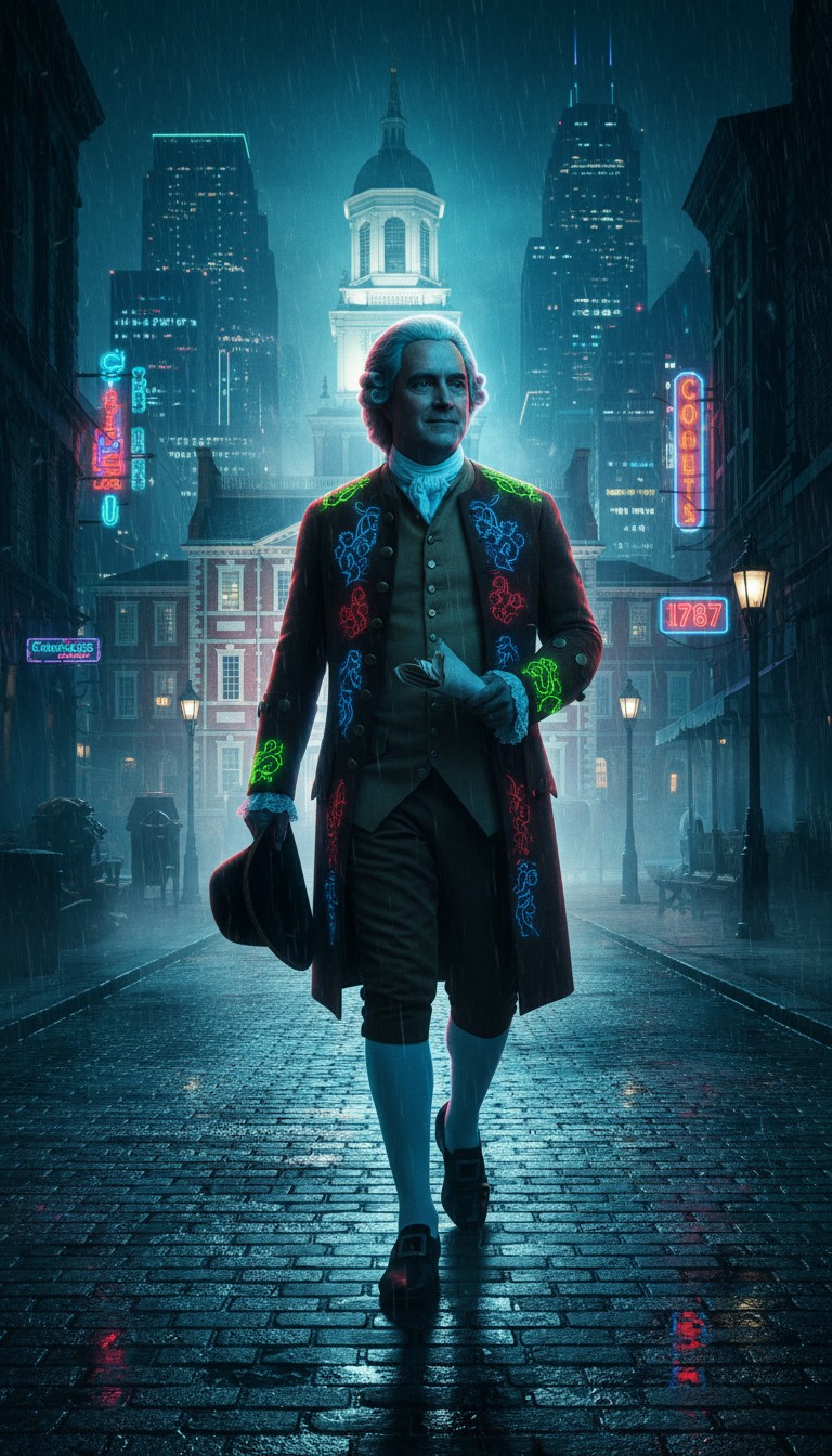 Benjamin Franklin's Modern Marvel: A Time-Traveling Encounter with Smartphones!