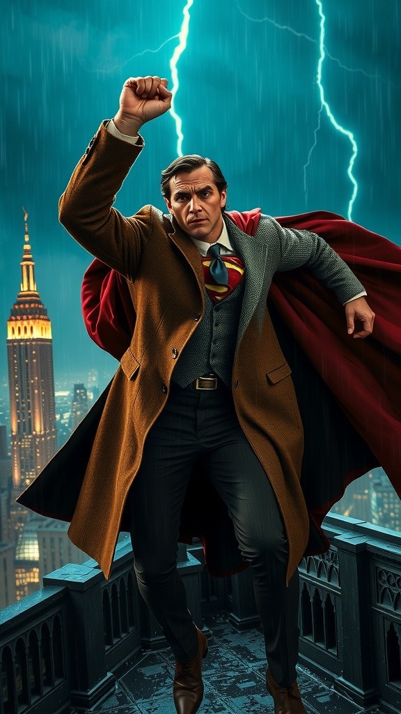 Batman vs Superman: Clash Over Gotham in the Rain