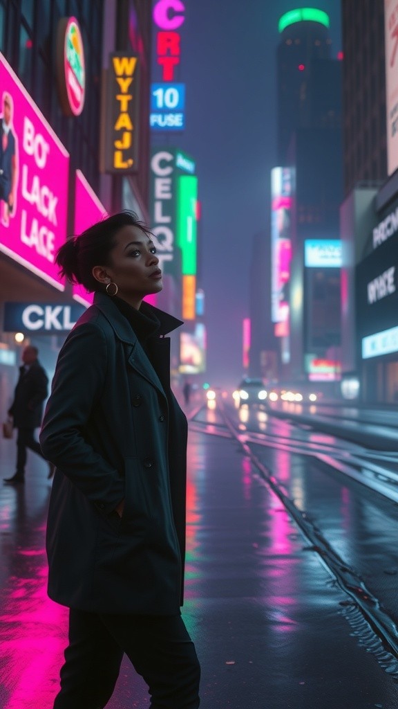 Neon Solitude: A Journey Through the Cyberpunk Night