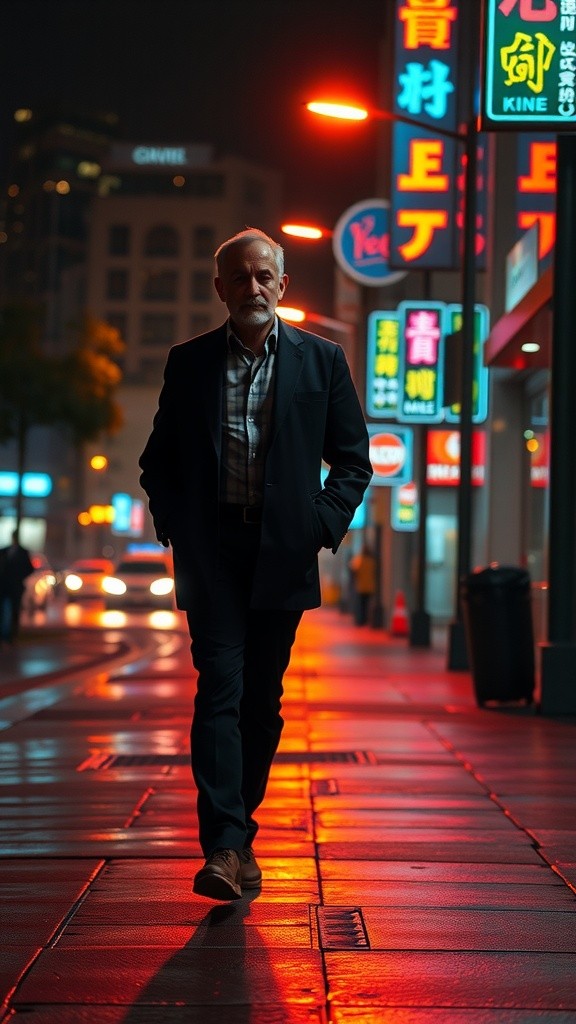 City Lights: Reflections of a Night Walker