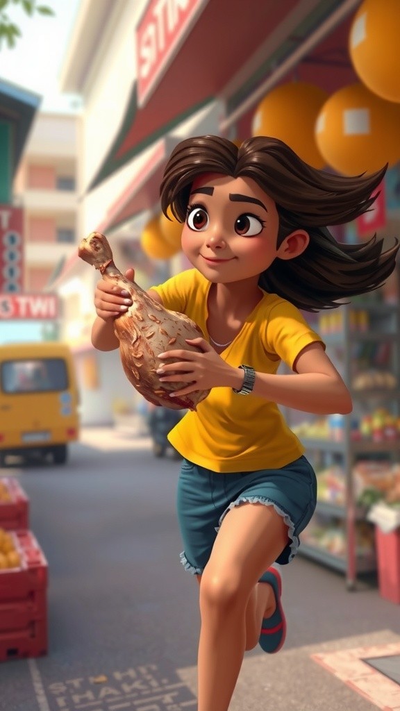 गुड़िया की चिकन चोरी और बंदर की शरारत
