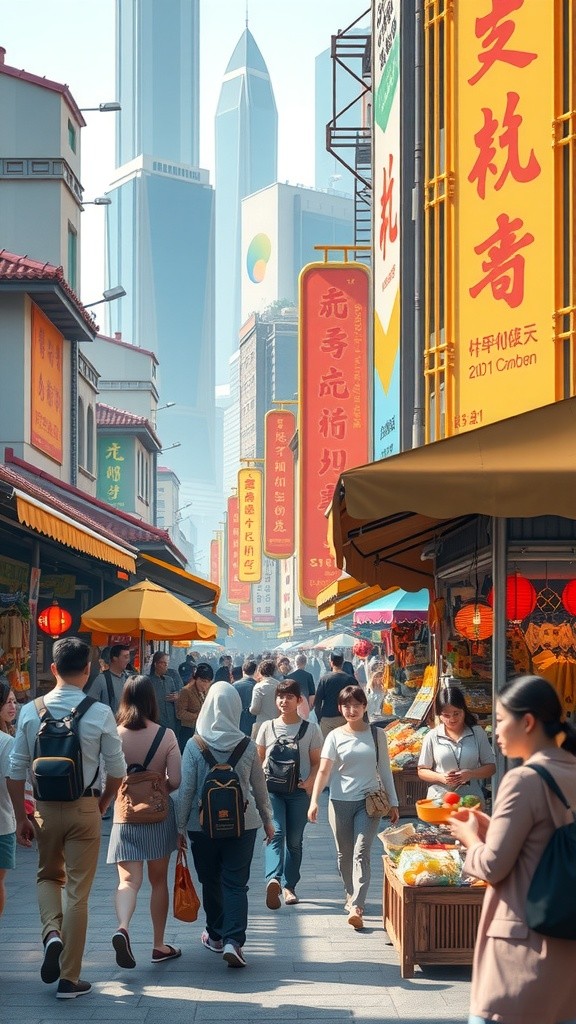 Un homme au marché en Chine