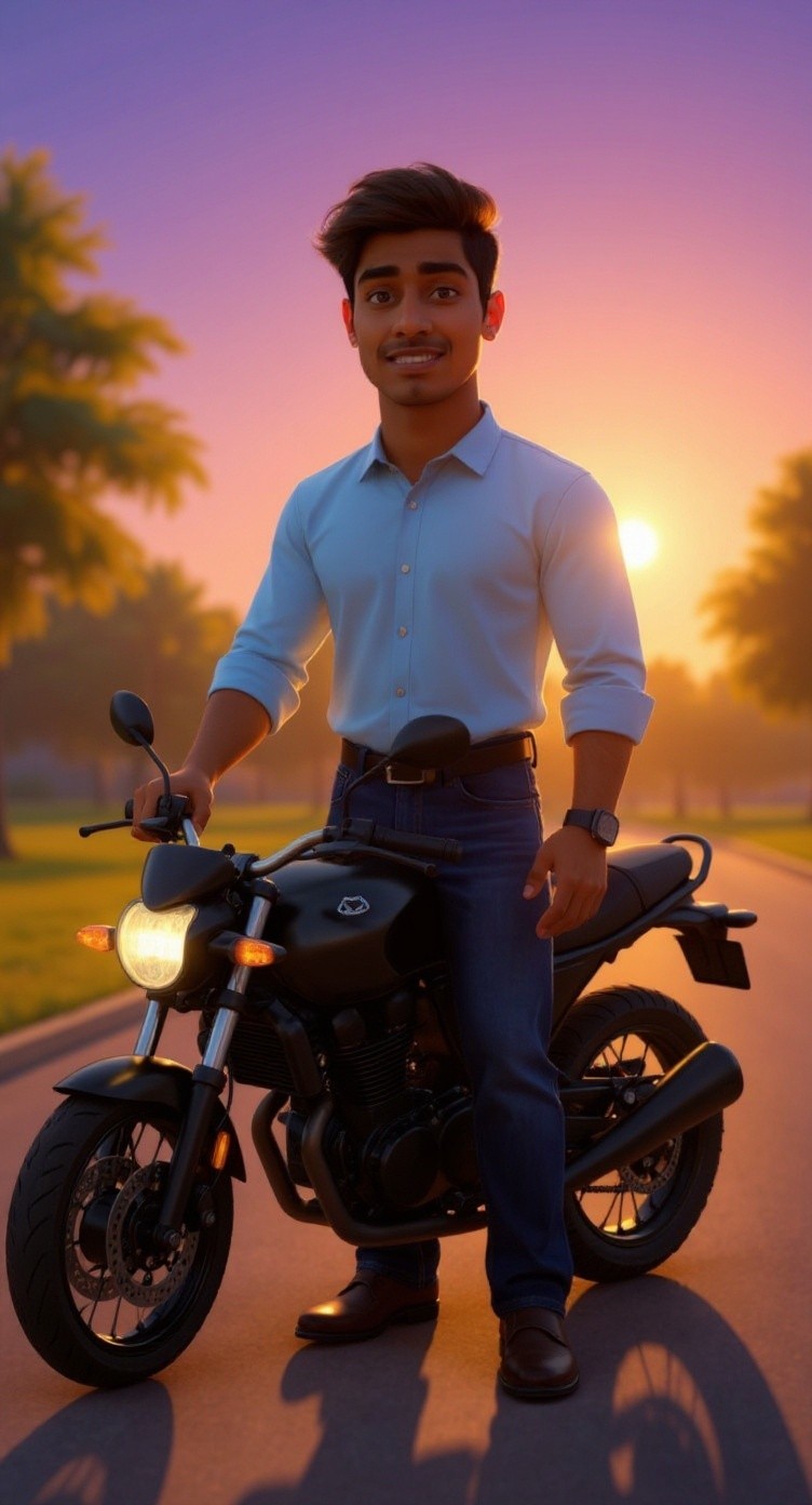 ड्राइवर और बाइक की मजेदार नोकझोंक