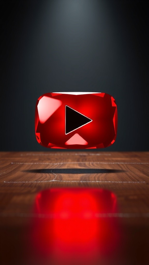 Cinematic Showcase of the Glossy Red YouTube Play Button