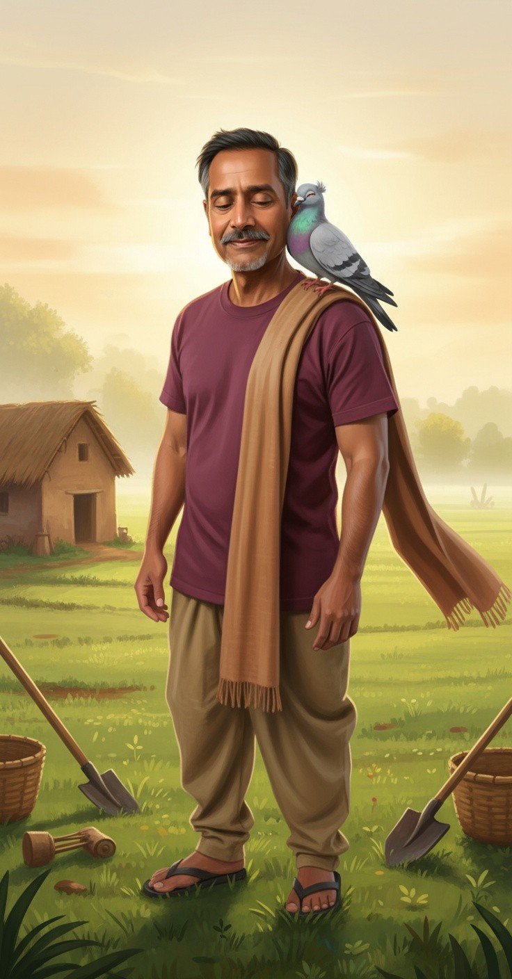 किसान और उसका बड़ा कबूतर