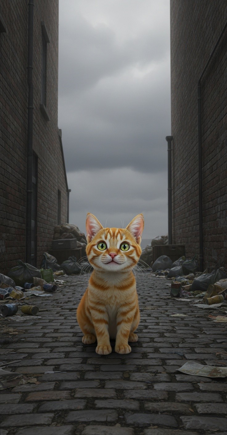 The Kind Duck Helps a Hungry Cat