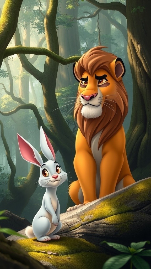 चालाक खरगोश का मुकाबला शेर से