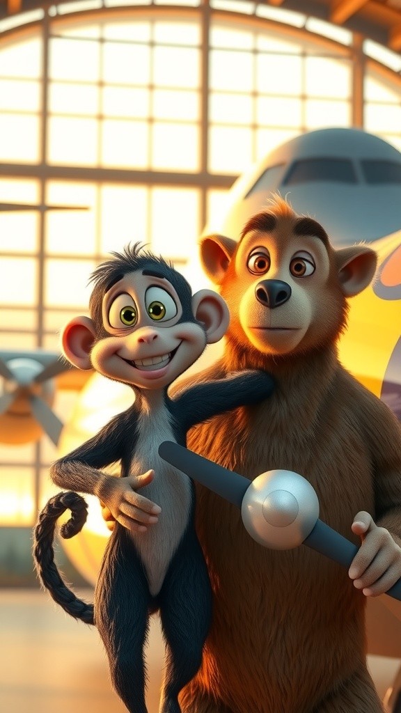 Papa Bear and Monkey's Sky Adventure