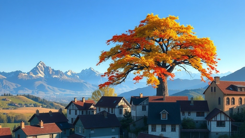 Pahaadi Gaon ka Rang-Badal Ped