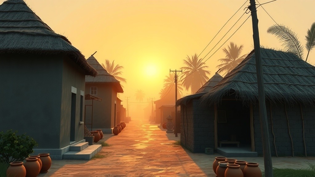 Morning Tranquility: Life in an Indian Village