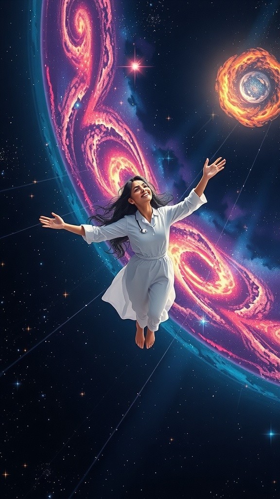 Lone Astronaut in Epic Cosmic Serenity