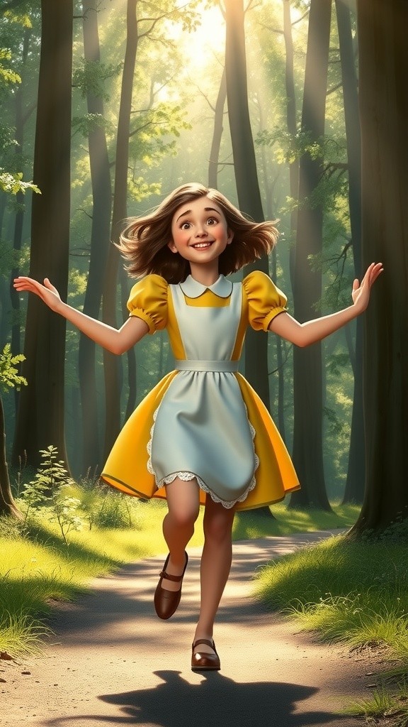 Little Girl and Spaidermen in Forest
