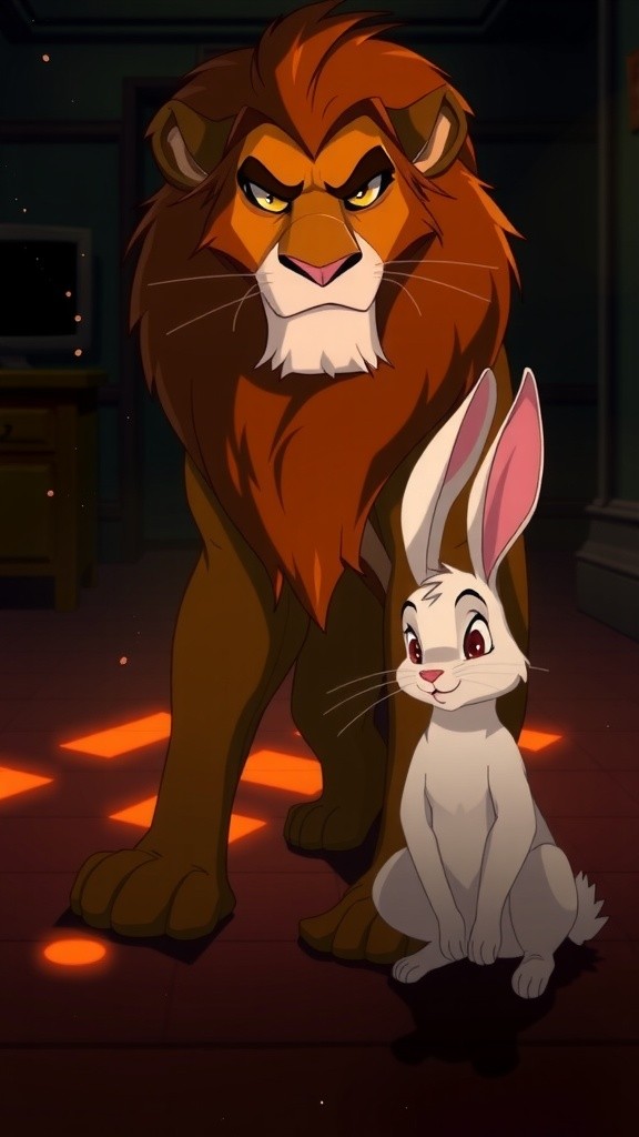 बुद्धिमान खरगोश और घमंडी शेर का संघर्ष