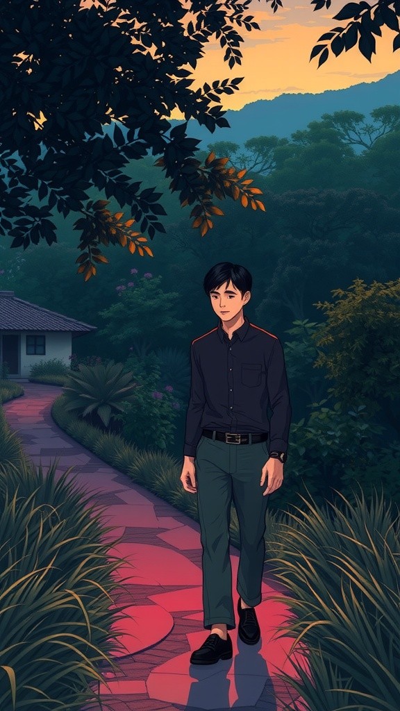 Sosok Hitam di Kebun Saat Senja