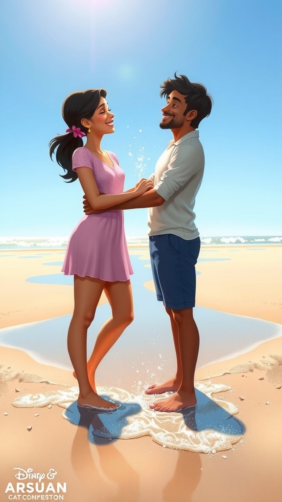 Children Making Sand Shivling on the Beach