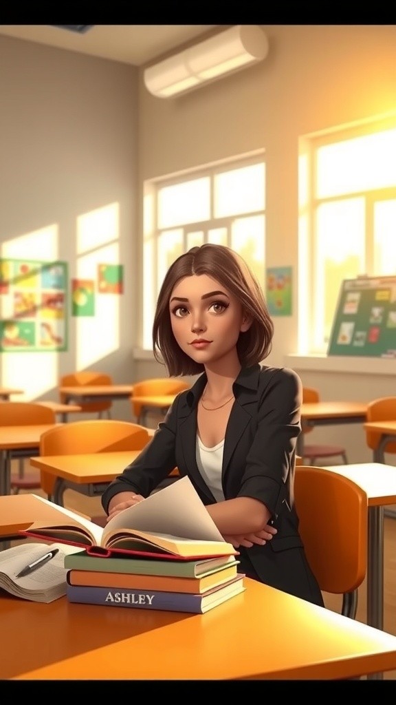 A Girl Reading in Class