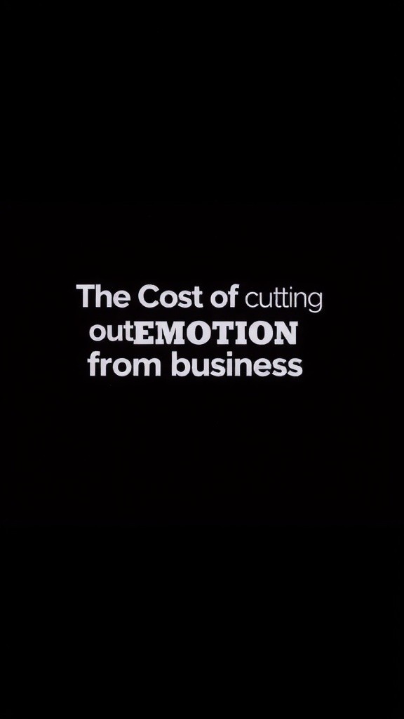 The Cost of Cutting Emotions from Business