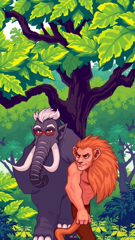 हाथी और शेर की दोस्ती