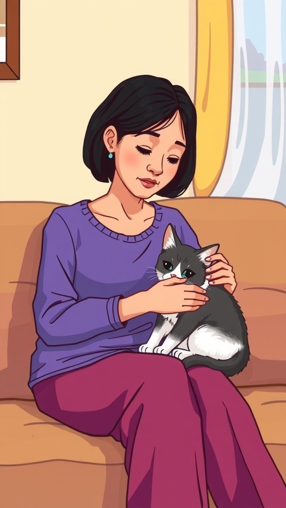 Santi dan Kucingnya yang Sakit