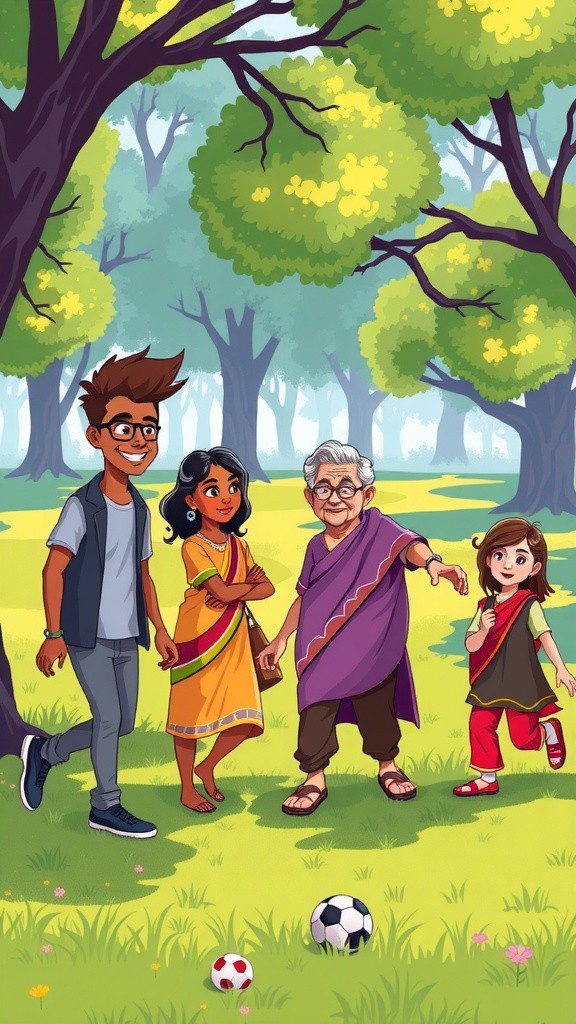 दोपहर की मस्ती: दोस्तों का पार्क में दिन