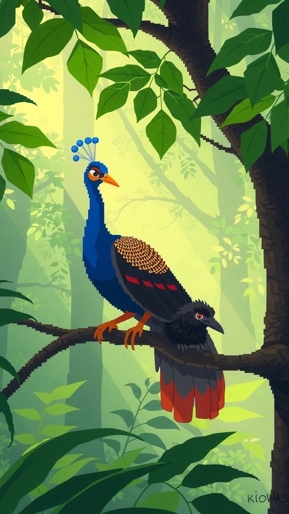 मोर और कौवे की दोस्ती