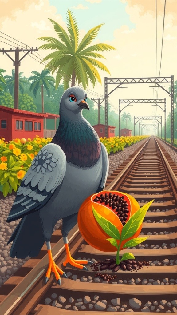 The Pigeon's Papaya Tree Adventure