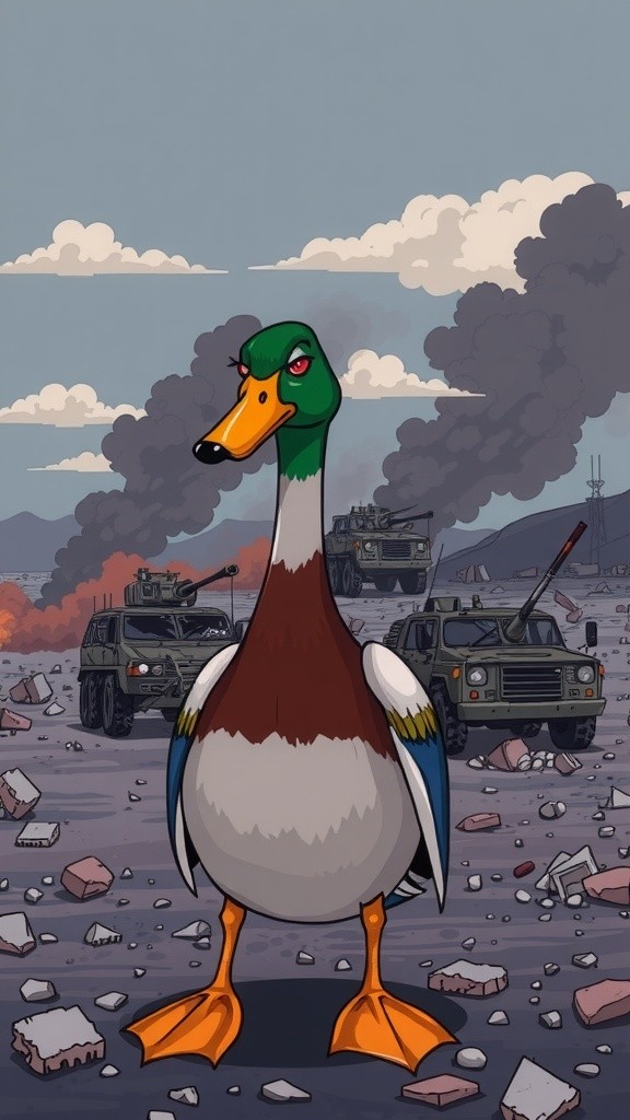 Two Ducks Lost in Warzone Chaos