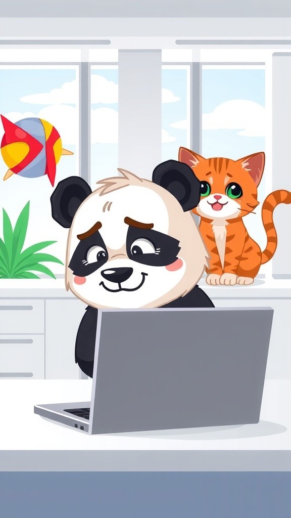 Office Antics: Cat and Dog Duo