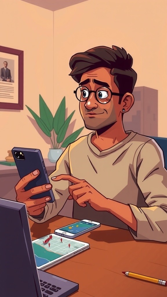 मैप पर बराकर ढूँढते अमित और राहुल