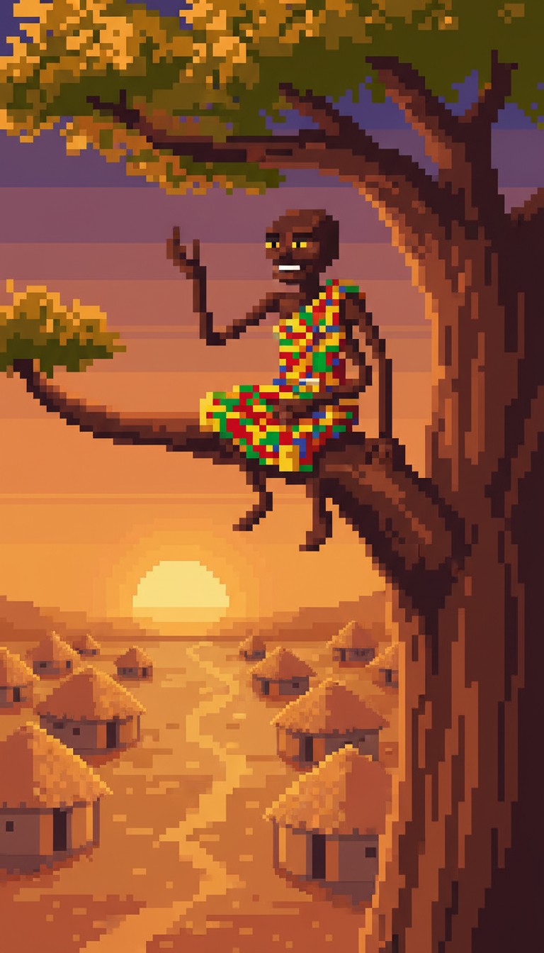 Anansi the Spider: A Warm Sunset Tale