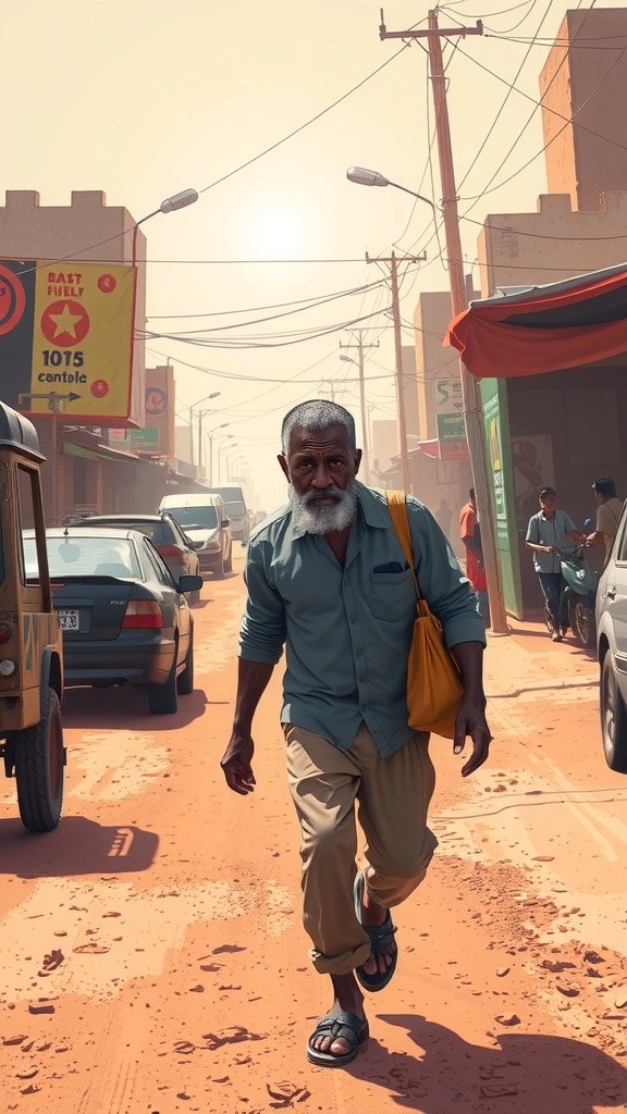 Old Man Seeking Help in Katima Mulilo, Namibia