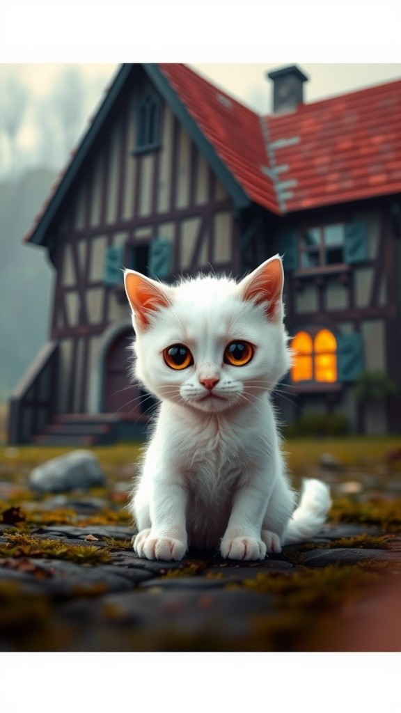 Kesedihan Kucing Kecil di Bawah Hujan