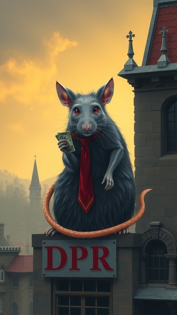 The Surreal Encounter: A Giant Rat on the DPR Building Roof