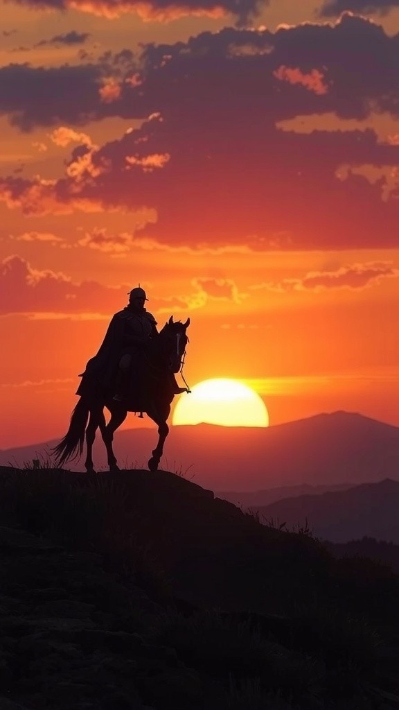 Ronaldo on Black Horse with Football in Stadium