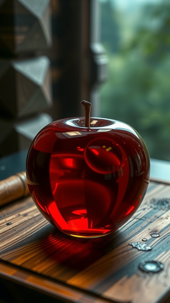 Prismatic Perfection: A Macro Journey into the Glass Apple