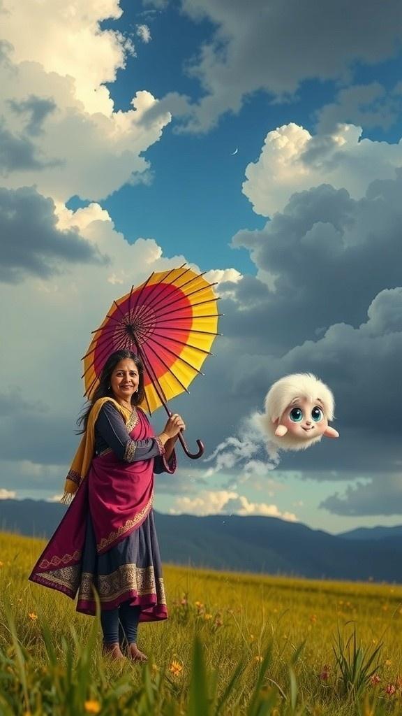 Mira and the Magical Umbrella Adventure