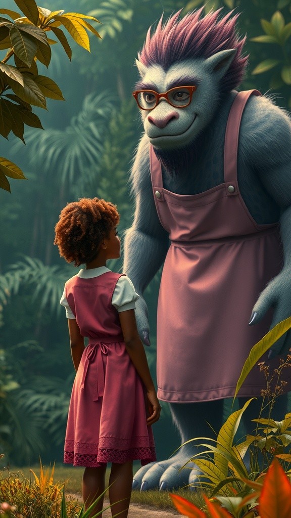 Amina's Adventure in the Jungle with a Friendly Monster!