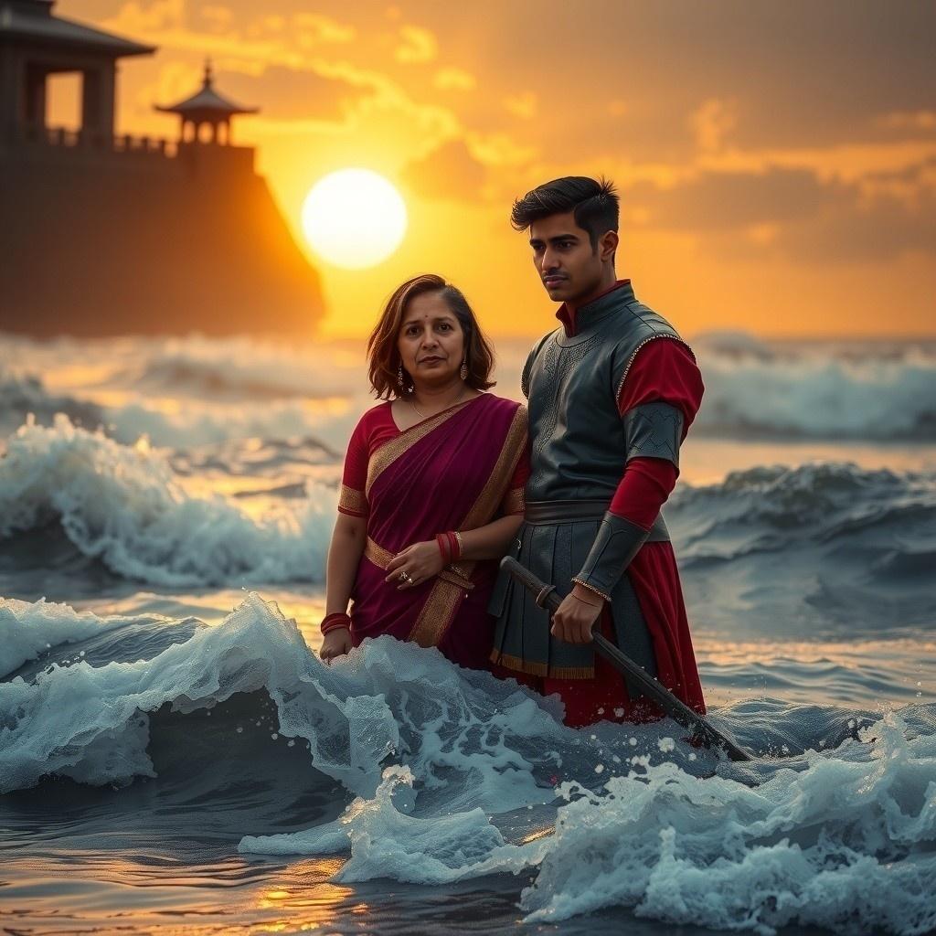 শ্রীকৃষ্ণ ও রাধারাণী নৃত্য সমুদ্র সৈকতে