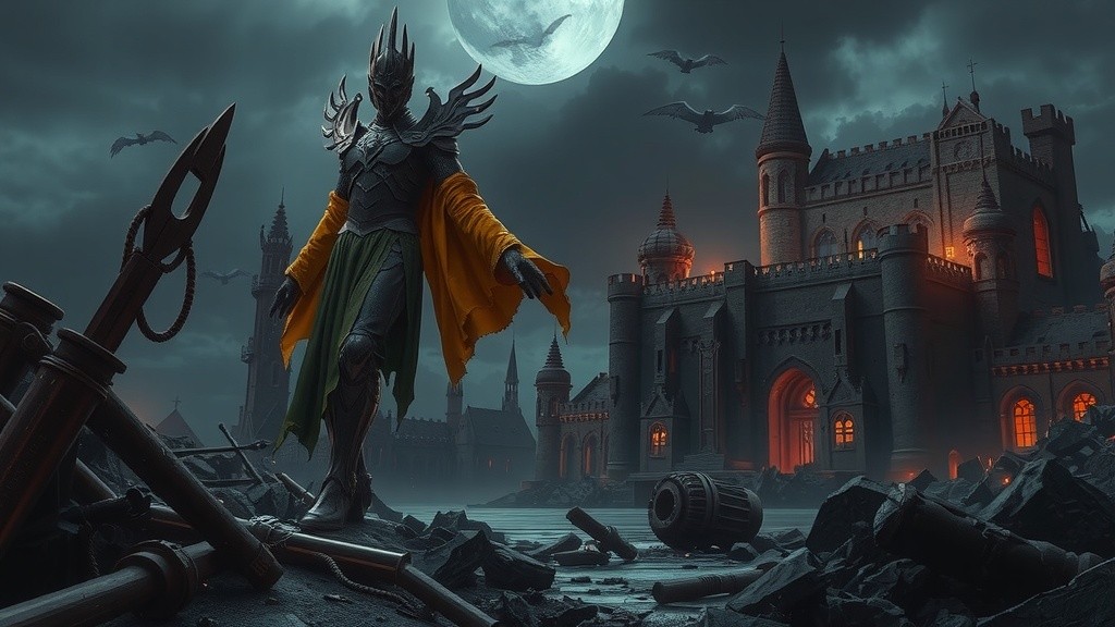 Epic Clash: Thunder and Tech in a Ruined City